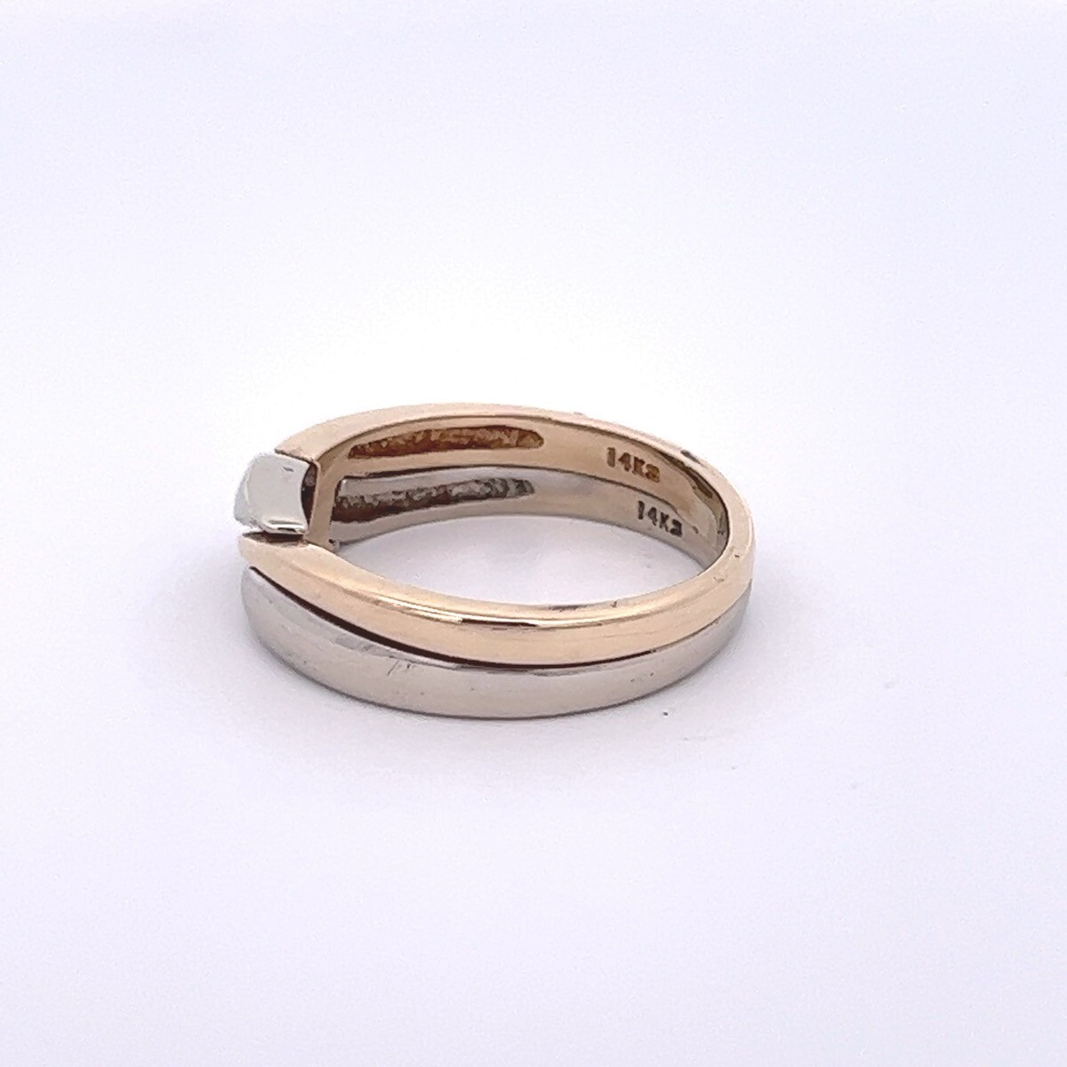 SIZE 9 WEDDING BAND 14K YELLOW & WHITE GOLD, INTERLOC… - Gem