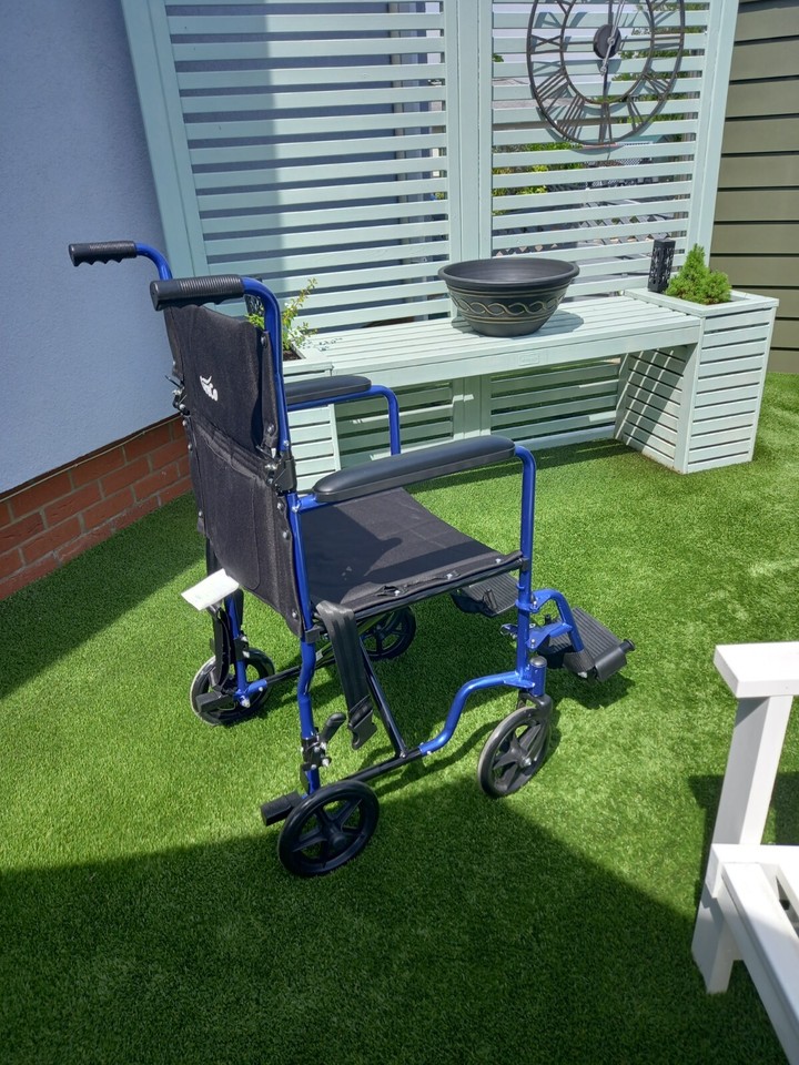 Careco lightweight folding electric wheelchair used once at Gloucester Hospital eBay