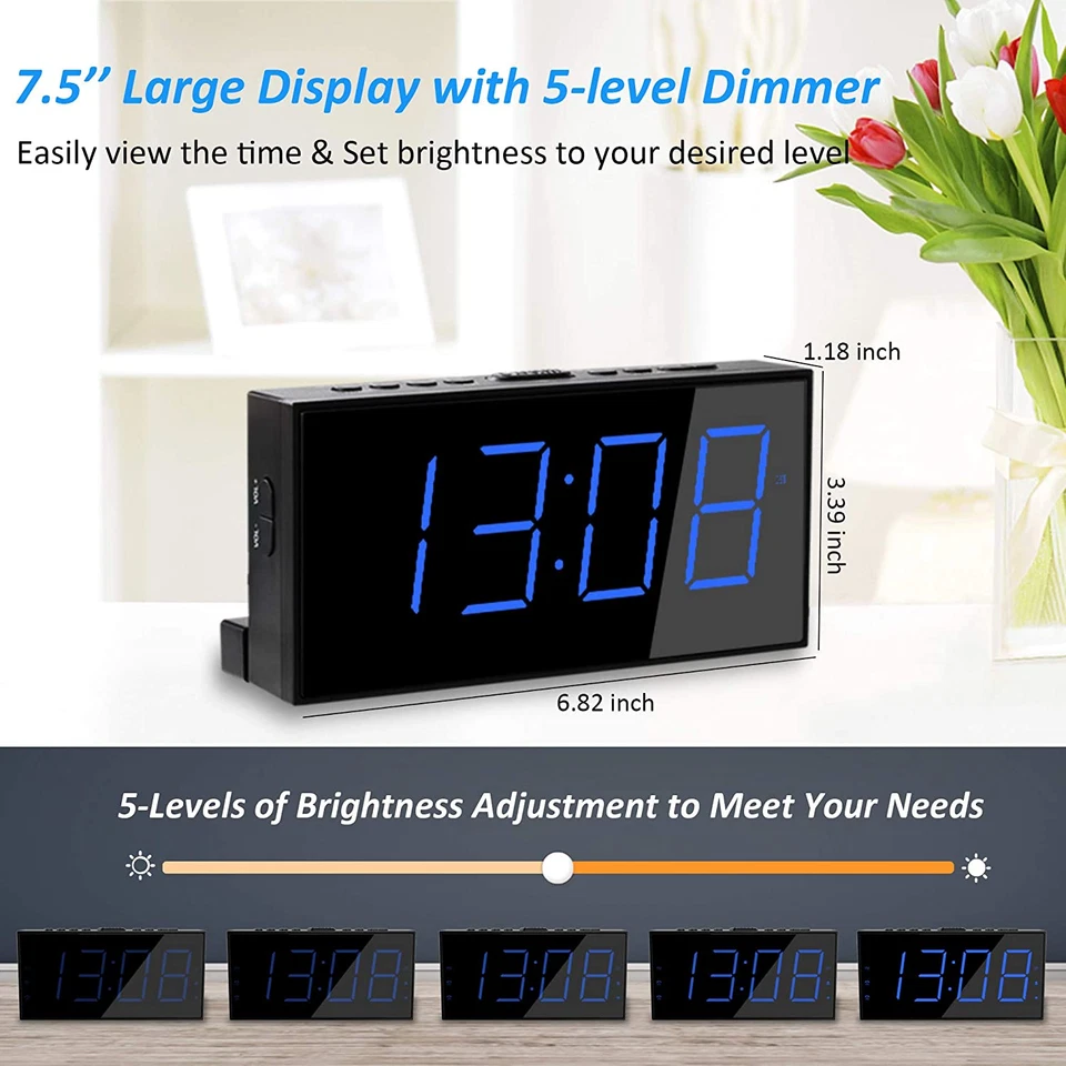 Super Loud Alarm Clock with Bed Shaker, Vibrating Alarm Clock for Heavy Sleepers - Image 4 of 4