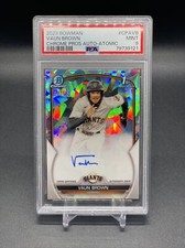2023 Bowman Vaun Brown 1st Chrome Prospect Auto Atomic /100 #CPAVB Psa 9 Giants