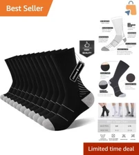 Men's 6-Pack Premium Cushioned Crew Socks - Comfort & Durability in All Seasons