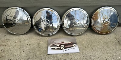 BUICK OPEL Dog Dish Wheel Covers Hubcaps Center Caps Antique VTG Chrome NASH