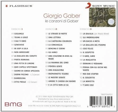 3 CD GIORGIO GABER LE CANZONI DI GIORGIO GABER 886919689525 BMG SONY 2012 - Immagine 2 di 2