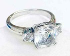 HSN Colleen Lopez Sterling Silver Cushion-Cut & Round White Topaz Ring Size 8 — photo 2