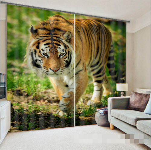 3D Taj Mahal Tigers 58 Curtains Drapes