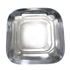 Vintage Glass Ashtray Vannes France Abstract Art Glass Dish MCM 4.25"