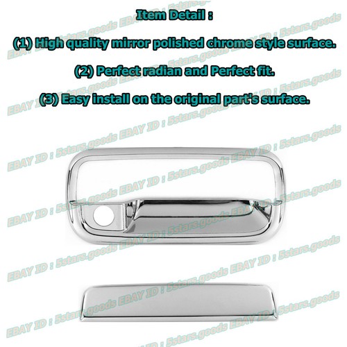 Chrome Set For 1996-1999 Toyota 4runner SUV Side Mirror + Door Handle Cover Trim - Picture 6 of 9