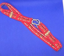 Vintage 1970's Toggle Children Belts Red 'Jeans' Monogram 25 Inch