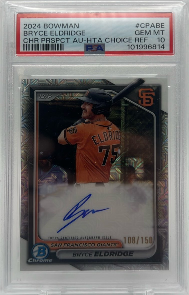 2024 Bowman Sapphire Chrome Prospect Sapphire Autographs#BSPA-BE Bryce Eldridge 