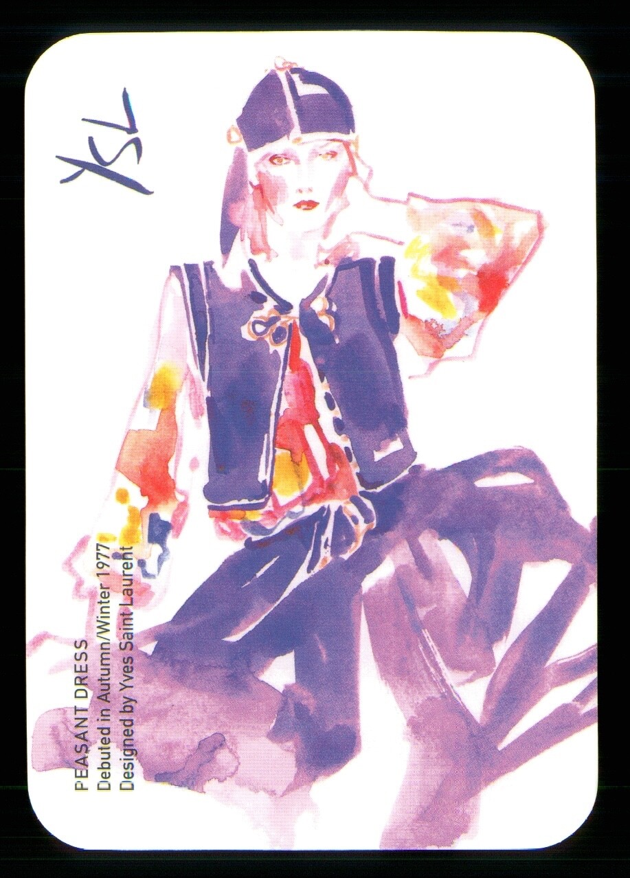 1 x Fashion card Yves Saint Laurent Peasant Dress 1977 FC2