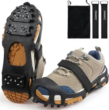 Ice Cleats for Shoes & Boots, 28 Studs Non-Slip Traction Crampons for Snow & Ice