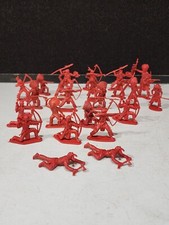 Vintage LOT OF 24 Red Plastic Indians Hong Kong Native Americans 2"