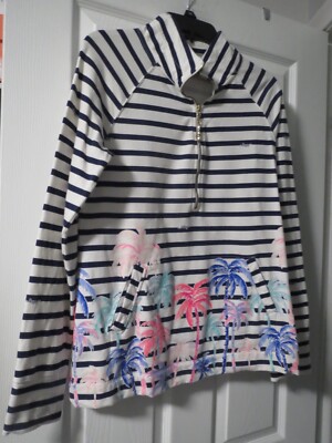 Lily Pulitzer UPF 50+ Skipper Popover  1/4 Zip Long Sleeve Top, sz M