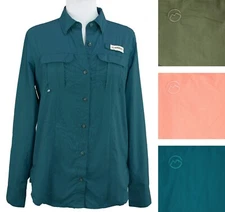 Magellan Outdoors Women's Shirt Laguna Madre Fish Gear, Button-Up, Long Sleeve