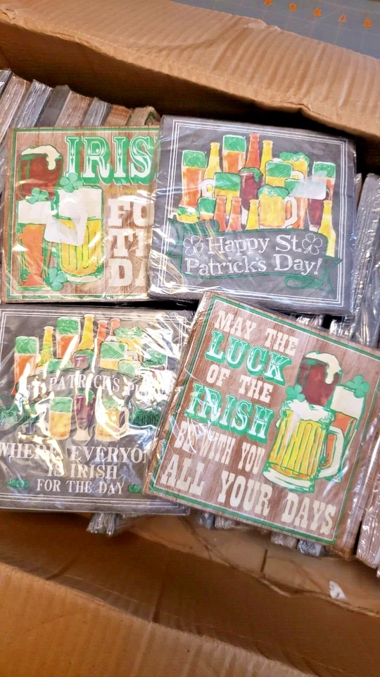 St.Patricks Day beverage cocktail napkins 58 packs 16 each 10x10" bar restaurant - Image 2 of 4