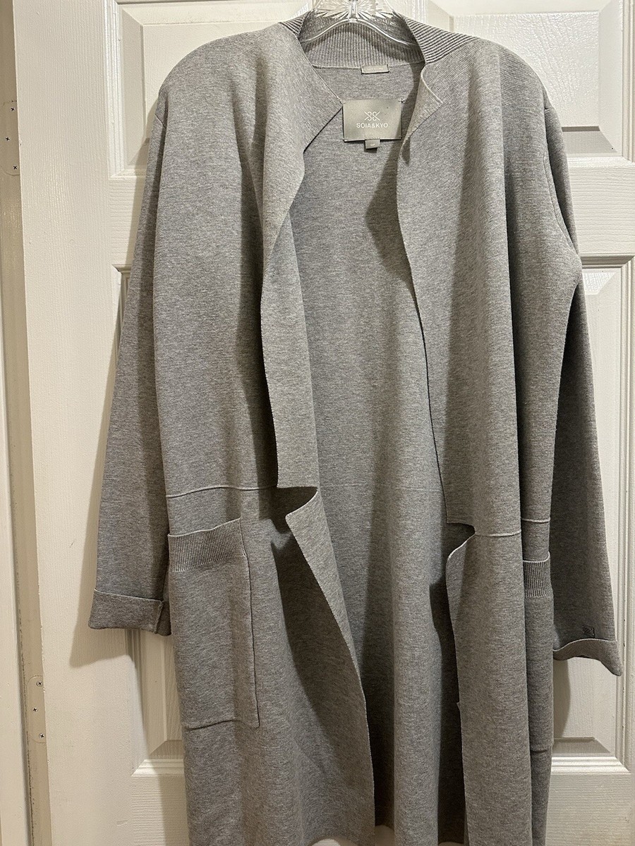 SOIA KYO BENELA Mid-Thigh-length Sustainable Coatigan Grey