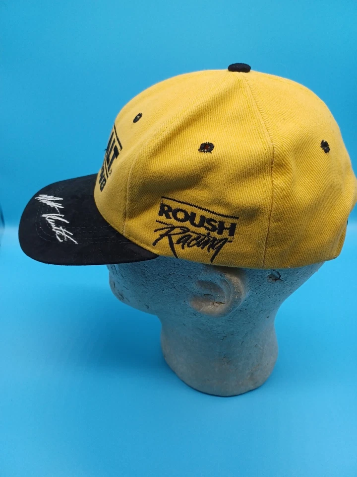 Sombrero De Colección Dewalt Racing Matt Kenseth Roush #17 NASCAR Cuero Negro Gamuza Amarillo Foto 4 de 4