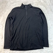 Vintage Helly Hansen Mens L? Black ¼ Zip Midweight Base Layer
