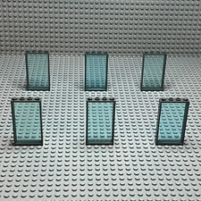 Lego Door Frames Dark Bluish Gray 1x4x6 (60596) + Trans-Blue (57895) Lot of 6