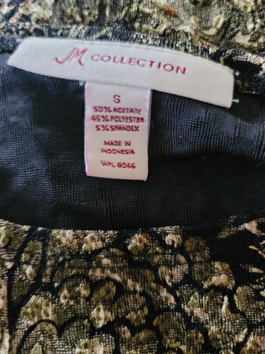 Jm Collection 3/4 Sleeve Top size small floral acetate, polyester, Spandex blend - Picture 4 of 4