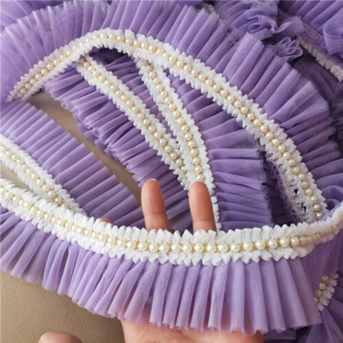Encaje Con Flecos De Perlas Con Pliegues Por Yarda Para Disfraces De Danza - Imagen 10 de 19