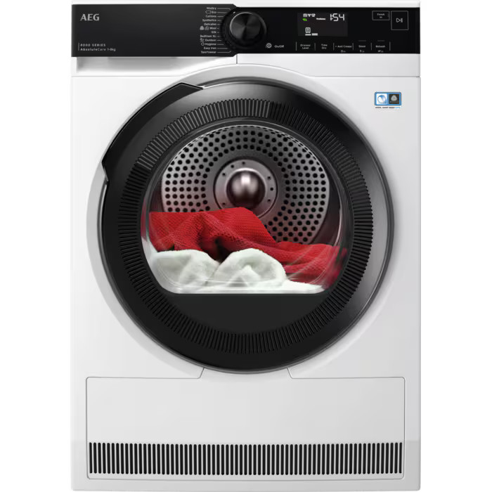 AEG TR848A4B2 Tumble Dryer 8kg Heat Pump in White