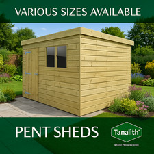 Pent Shed Pressure Treated Tanalised Timber Top Quality Tongue and Groove