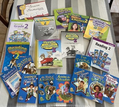 NEW - LIKE NEW   ABEKA 2nd Grade Lot of 19 READING PHONICS LANGUAGE ARITHMETIC 2