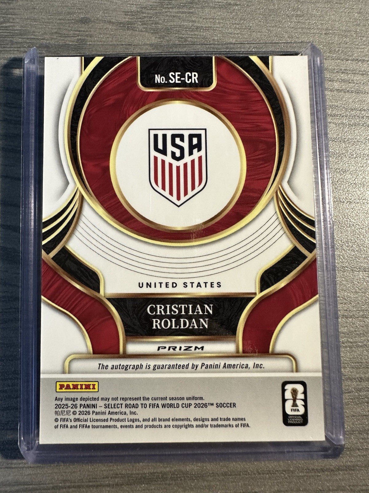 2026 Select FIFA Road To World Cup Cristian Roldan Signatures Blue Pulsar Auto view 2