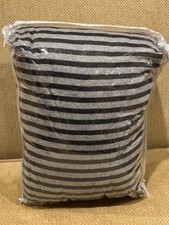 Pottery Barn Teen Favorite Tee Stripe Full Sheet Set Heathered Gray/Charcoal NLA