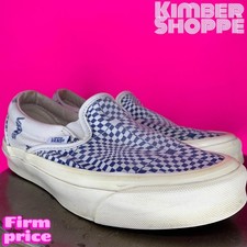 Vans Optical Check Blue White Canvas Slip-On Sneaker US 7.5