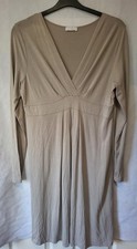 The White Company Pleated Front Jersey Dress Size XL Beige