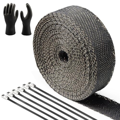 2" x 50' Titanium and Black Blended Exhaust Heat Wrap for Motorcycle Heat - Picture 4 of 7
