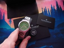 Baume & Mercier Riviera Green Sapphire 39mm watch, M0A10770, Baumatic NEW $4300 5