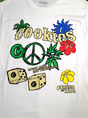 Lot of 2 COOKIES SF Men's Tee's Garden of Life (Large *NWOT) Roses & Skulls (2X)