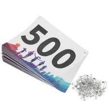 Running Bib Numbers 7x6 Inch, 1-500 Waterproof Competitor Number, Multicolor