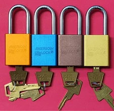 AMERICAN Series 1100, CHOOSE your color, Aluminum Lock 1-1/2 Shackle