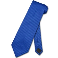 Vesuvio Napoli NeckTie ROYAL BLUE Striped Vertical Stripes Design Mens Neck Tie