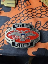 Vietnam Veteran Belt Buckle US Military 1959 1975 Vintage 80s InStyle