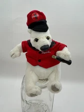 Coca-Cola Polar Bear Delivery Driver Plush Red Jacket Stuffed Animal 1999 #0289