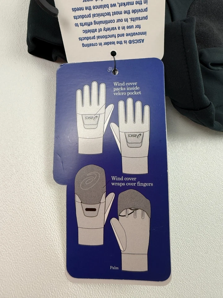 Asics Unisex Cubierta de Viento Guantes para Correr Envolturas Sobre Dedos Negro XL ZC922 NUEVO CON ETIQUETAS Foto 3 de 4