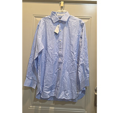 Polo Ralph Lauren Classic Fit Dress Shirt Blue Check Cotton Easy Care 16.5 32/33