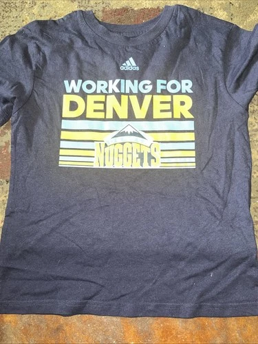 NEW W/TAGS DENVER NUGGETS YOUTH LARGE 7 NAVY BLUE ADIDAS SHIRT
