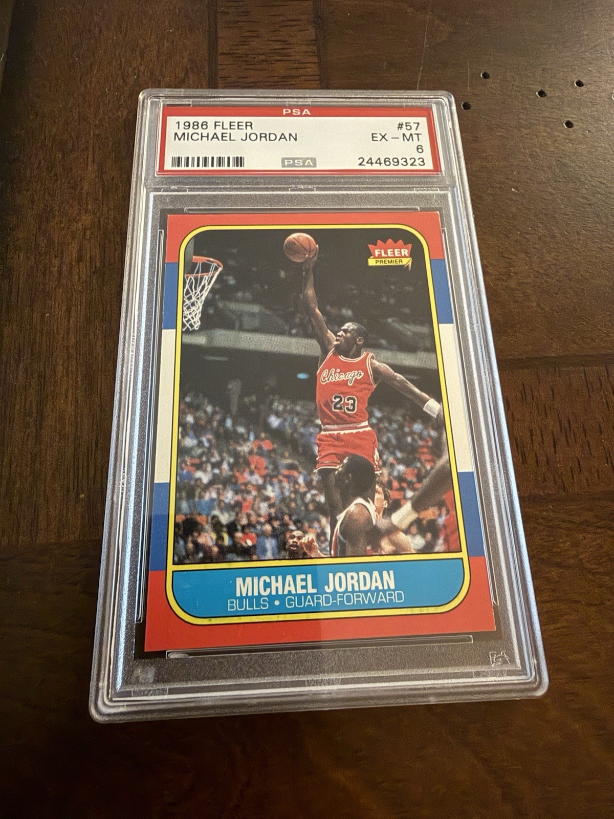1986 Fleer Michael Jordan #57 Rookie Card PSA 6