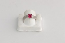 925 Sterling silver Pink Sapphire Cubic Zirconia Engagement ring Size 6.25