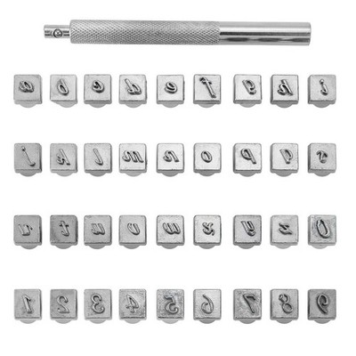 37 Pieces Leathercarft Stamping Tool Set, 26 Letters Alphabet & 10 Numbers St...