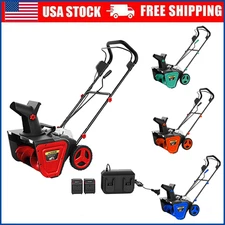 Cordless 20" Snow Shovel 2*20V 4.0Ah Battery w/ LED Light Electric Snow Thrower
