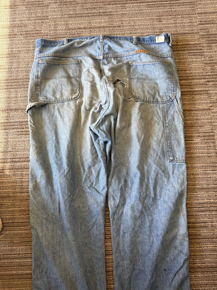 Vintage Double Knee denim Big Ben Carpenter Pants carhartt Faded Distressed - Image 4 of 4