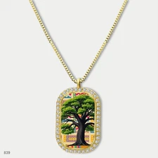 Gorgeous Colorful Tree of Life Pendant Necklace Chain Photo Dog Tag Chain Gift D