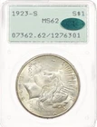 1923-S $1 PCGS MS62 CAC Rattler OGH Peace Silver Dollar Old Green Holder
